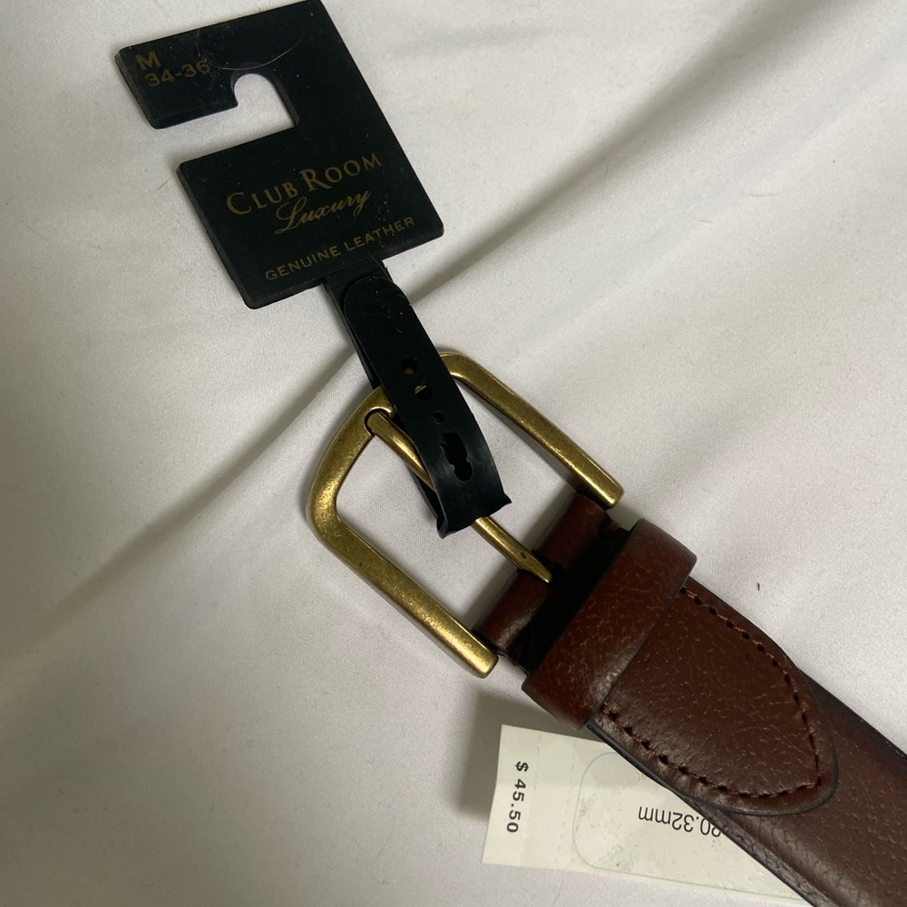 Club Room Luxury Brown Leather Belt